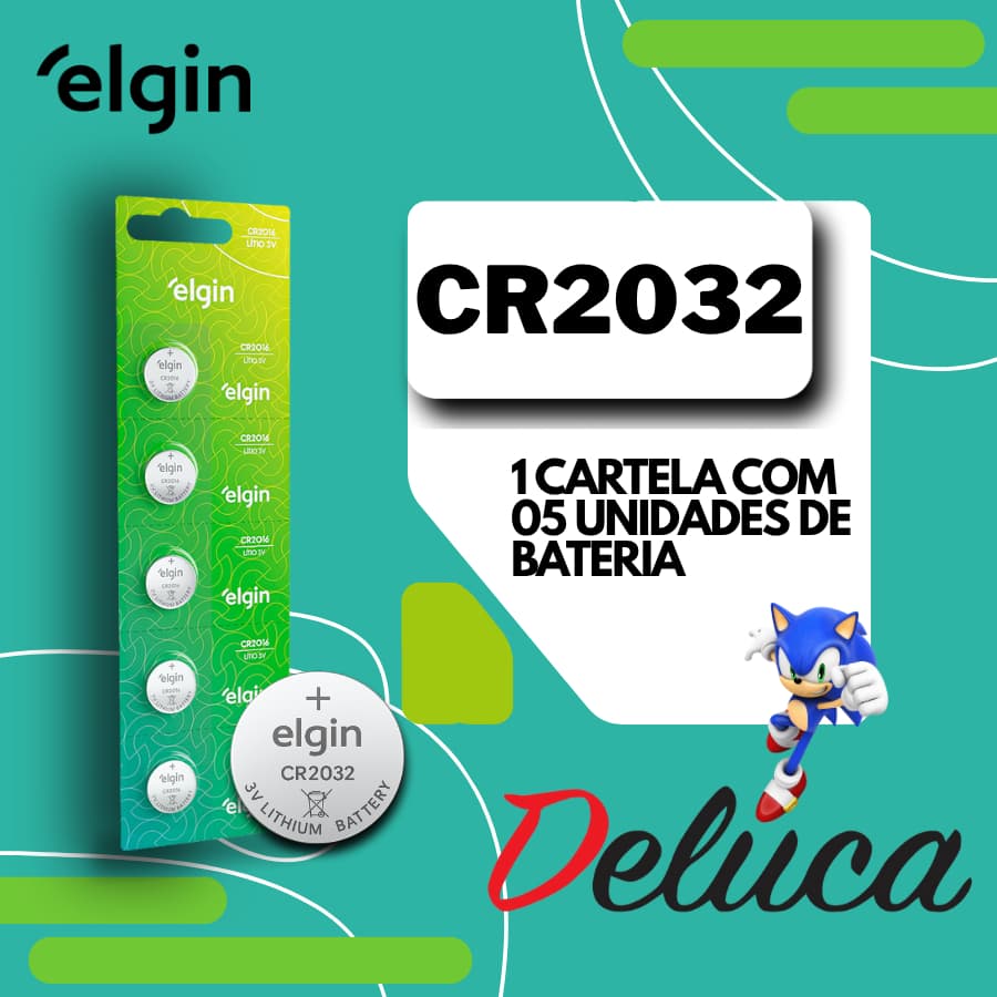 Elgin CR 2032 3v 1 cartela c/ 5 unidades