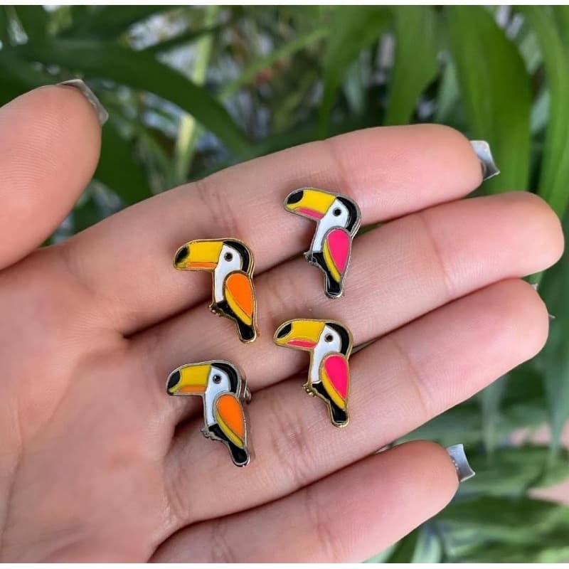 pingente pra chinelo, coqueiro PP, tucano.(unidade).