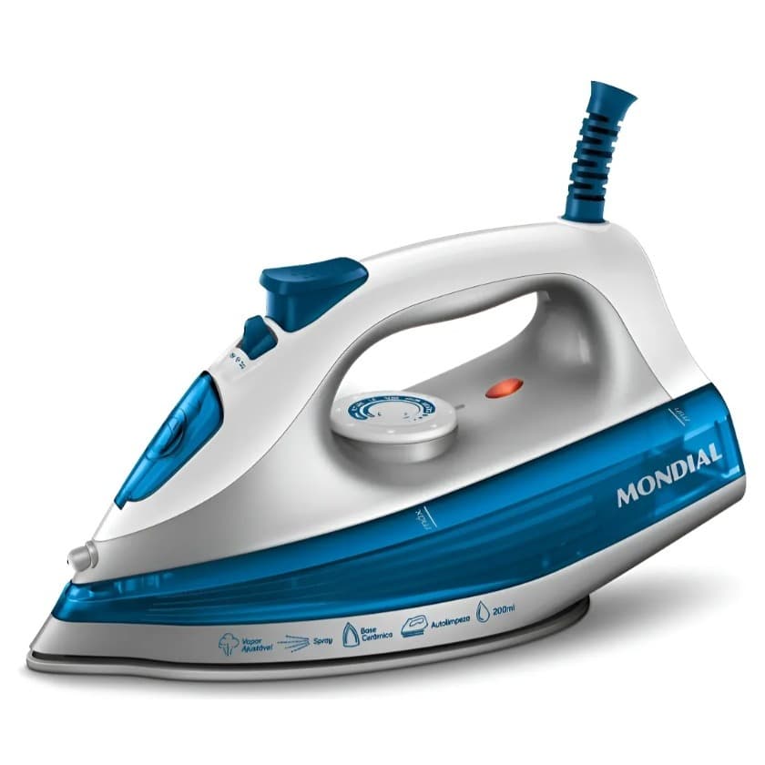 Ferro A Vapor Mondial 1200W Fvn-01-bl 220V Azul