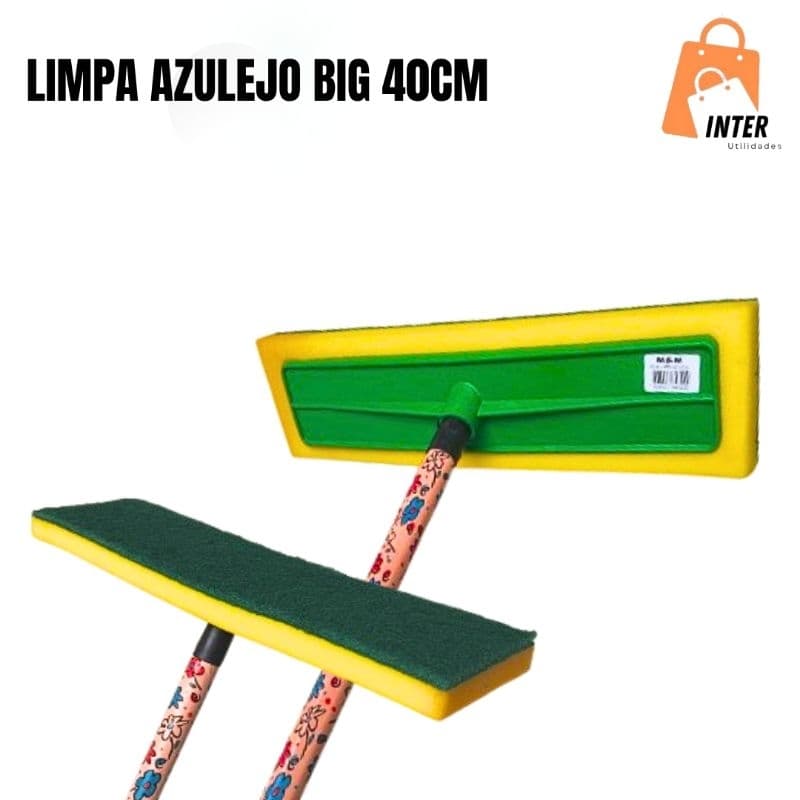 Kit 2 a 6 rodo limpa azulejo big 40cm lava piso esponja abrasiva