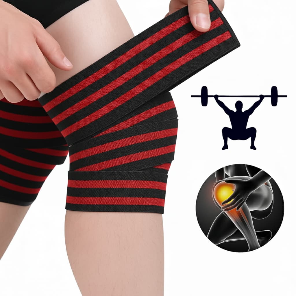 Par Faixa de Joelho Elastica Para Agachamento Joelheira Musculação Faixa De Compressão Multiuso