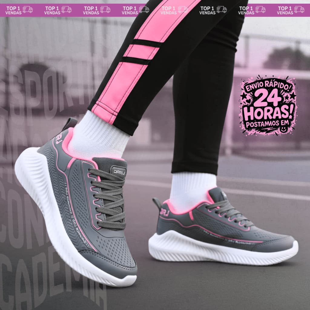 Tênis Feminino DRJ Running Esportivo Corrida Academia 34 ao 39 - Direto da Fábrica