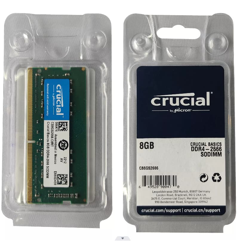 CRUCIAL DDR4 8GB 2666MHZ NOTEBOOK CT8G4SFS826A