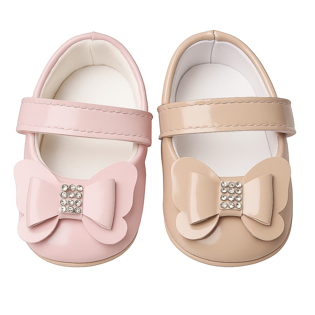 Kit 2 Pares Sapatilhas Femininas Borboleta Para Bebê Menina e Reborn