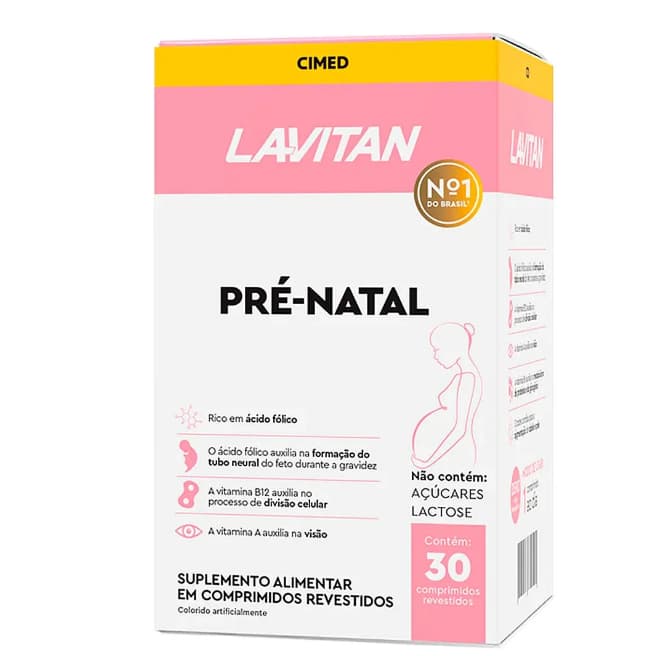 Suplemento Alimentar Lavitan Pré Natal Multi 30 Comprimidos