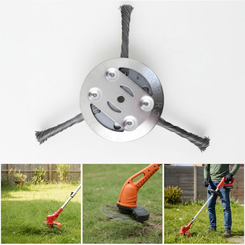 Escova de Aço Disco Aparador 3 Lâminas Para Roçadeira a Bateria Alta Eficiência e Durável