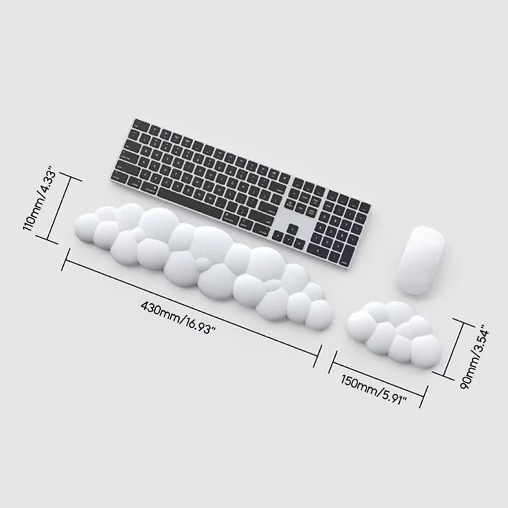 Confortável Tapete De Descanso Para O Pulso Do Mouse Em Forma De Nuvem Teclado Almofada De Apoio Espuma De Memória PU In