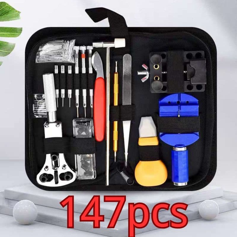 Kit 147 Peças Ferramentas para Conserto e Manutenção de Relógios com Estojo