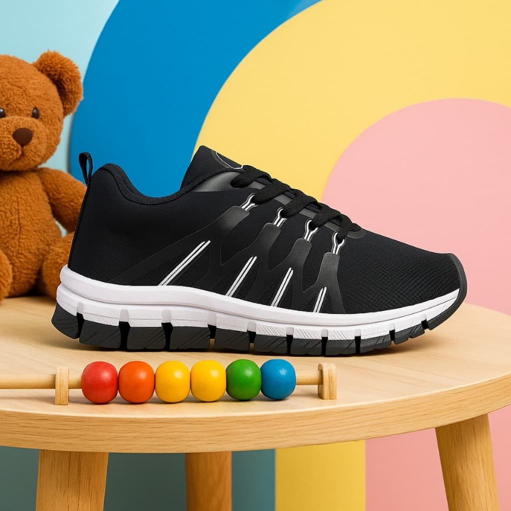 Tenis Infantil Meninos Casual Preto Escolar Dia a Dia