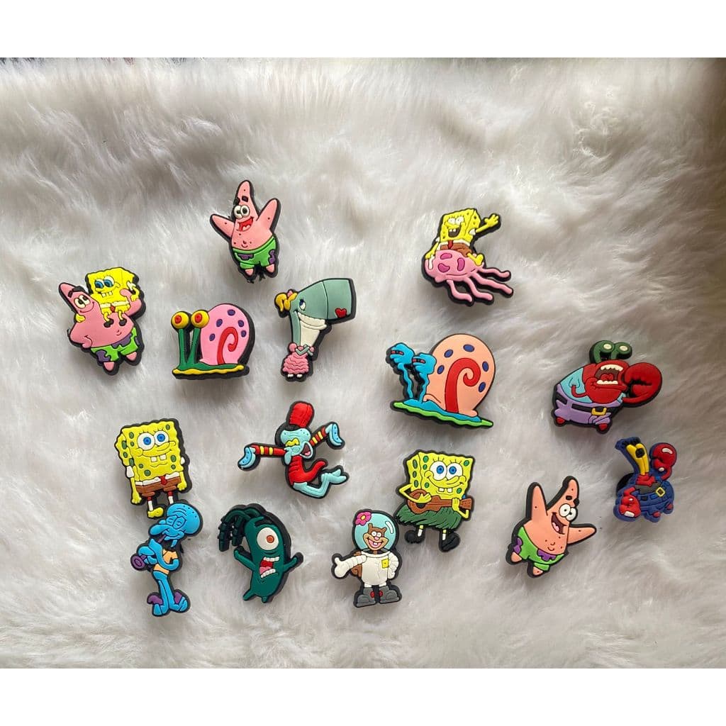 Kit 4 A 10 Peças Pins/Bottons Emborrachados Para Babuche - Turma do Bob Esponja
