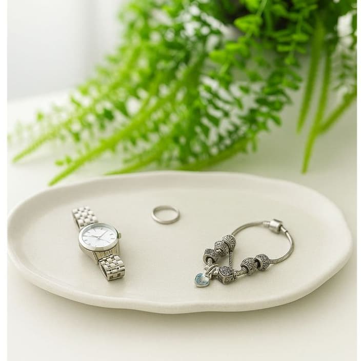 Bandeja Decorativa Em Cimento Artesanal - Design Moderno E Minimalista