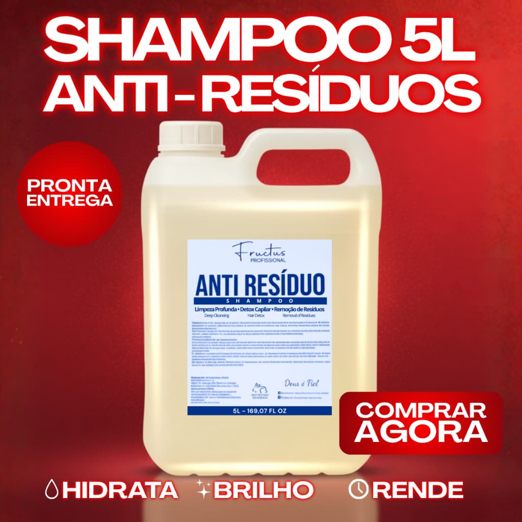 Shampoo Profissional 5 Litros Anti Resíduos Limpeza Intensa
