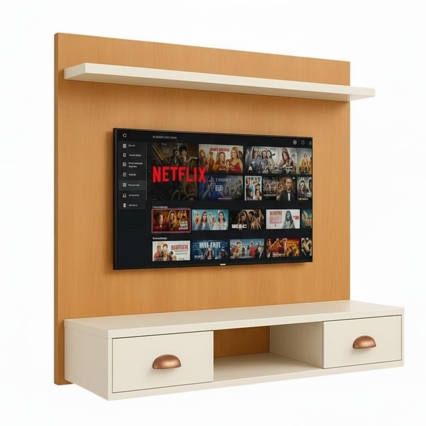 Painel Para Tv 45 Polegadas De Parede Rack 2 Portas Moderno - T&T