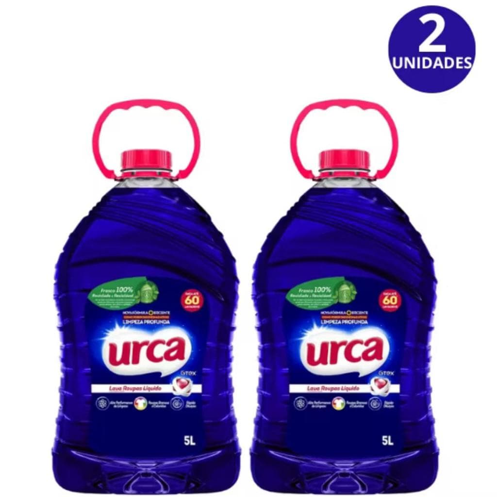 Kit 2x Lava Roupas Líquido Urca Azul 5L