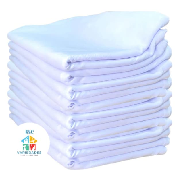 Pano De Prato Branco O Legitimo Kit Com 10 Peças Pano de Prato Grosso Pé de Galinha
