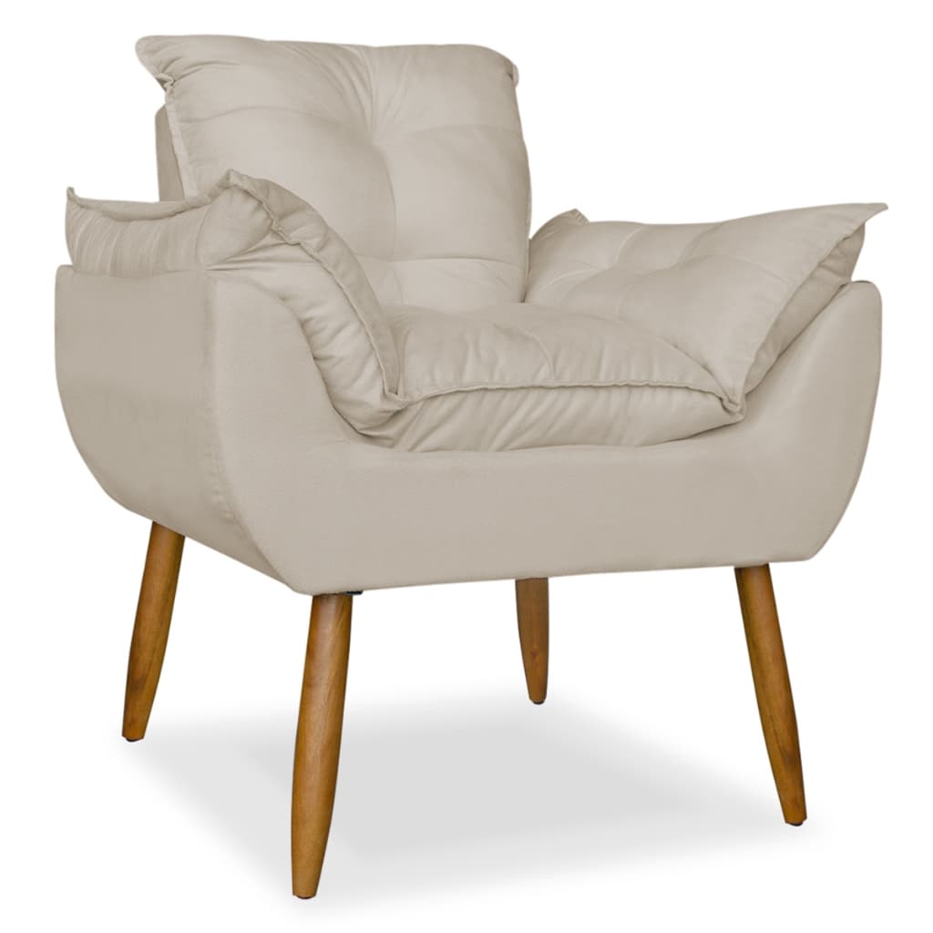 Poltrona Cadeira Opala para Sala de Estar Quarto Recepção Salão Suede - Trida Móveis