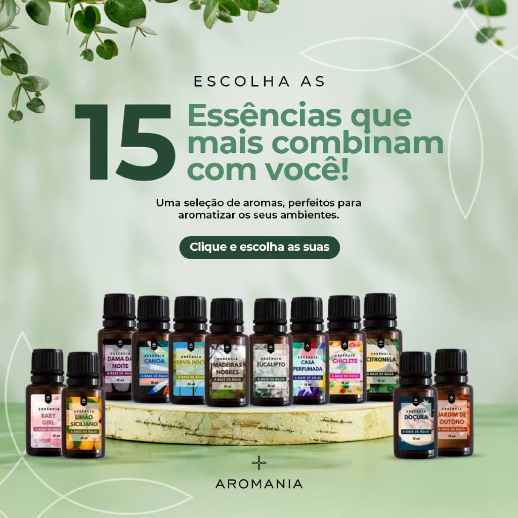 15 Essências Para Umidificador e Difusor Elétrico a Base de Água 15ml - Escolha o Seu Kit