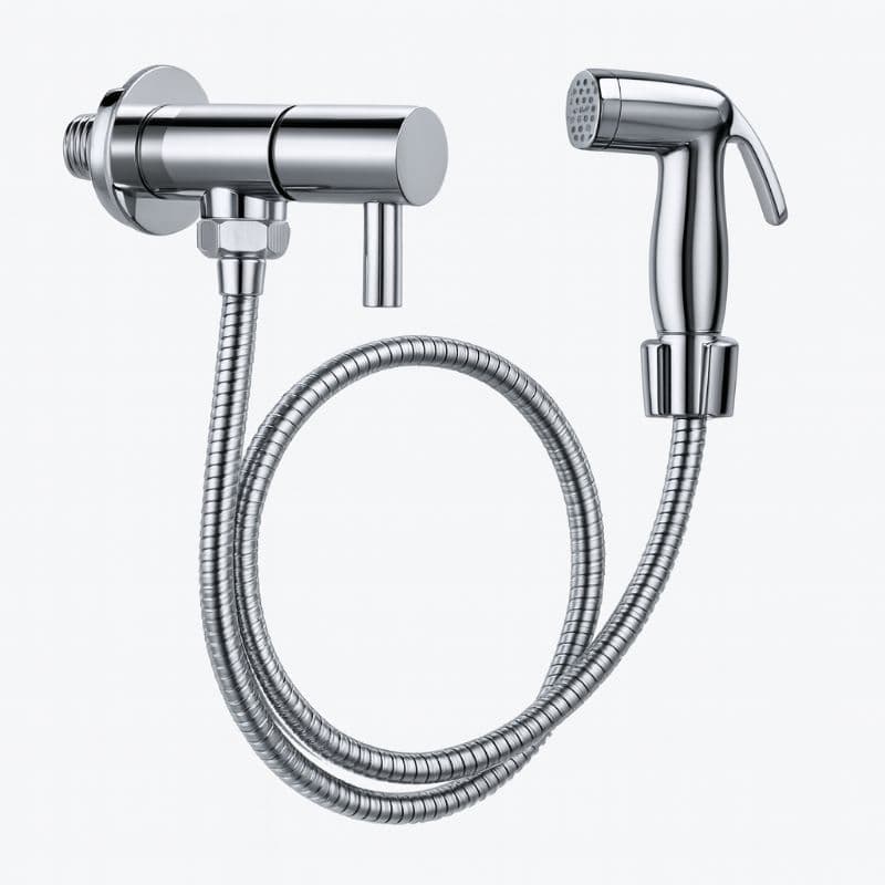 Ducha Higiênica Para Banheiro KIT COM REGISTRO ÚNICO Chuverinho Íntimo Resistente Cromada Aço Inox e Abs