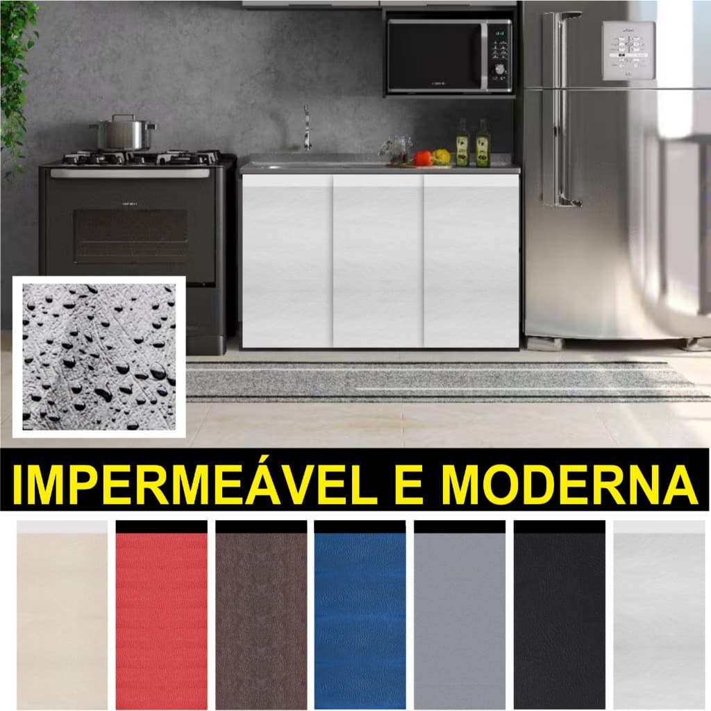 Cortina Pia cozinha impermeável Adesiva  - moderna e Pratica 1,38m x 0,80cm
