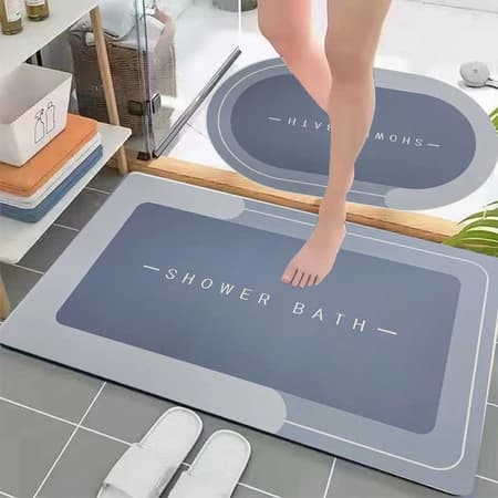 Tapete de Silicone para Banheiro – Absorvente e Antiderrapante para Pisos Molhados S2/S3