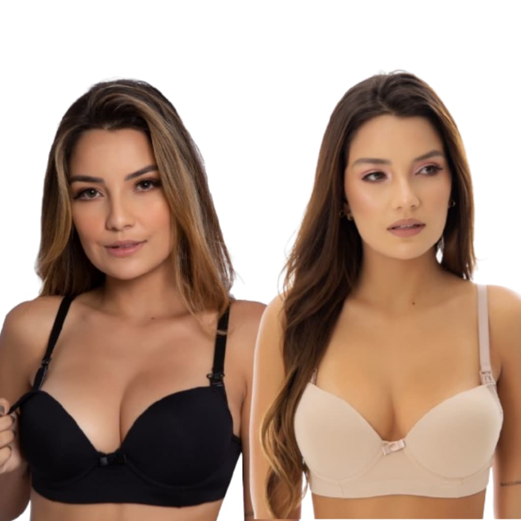 Kit Sutiã de Amamentar com Bojo Soft e Aro – Microfibra Premium, Conforto e Sustentação