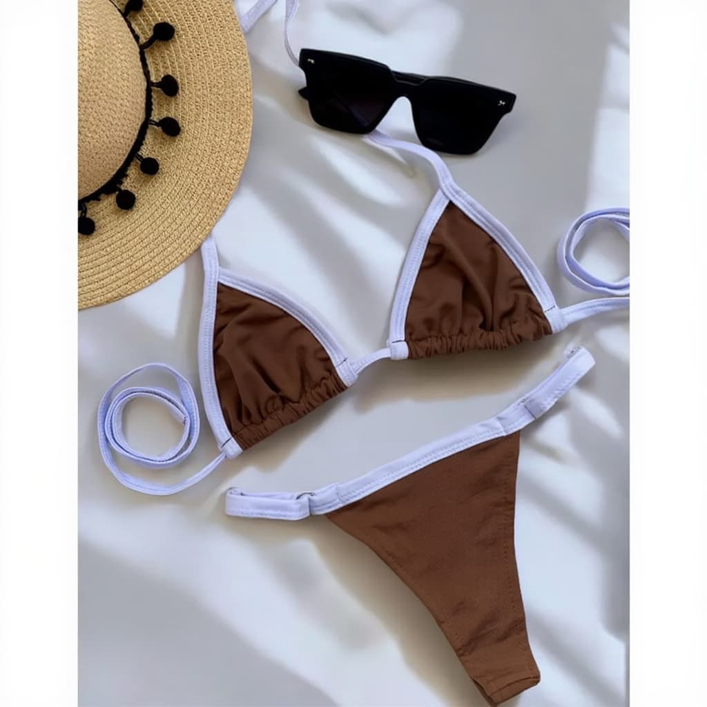 Biquini Fita Calcinha Fio Cortininha Biquíni Fita Marquinha Calcinha Regulável Bikini Sem Bojo