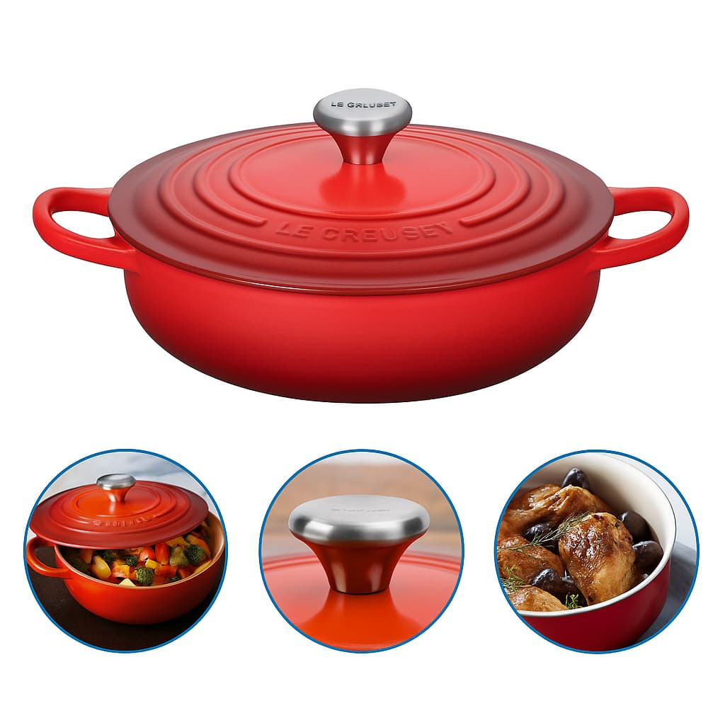 Panela Caçarola Revestimento Antiaderente Cerâmico 26 Cm Vermelho Azul Lehavi