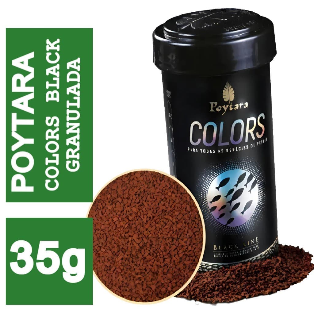 Ração Granulada Para Peixes  Poytara Colors Para Peixes De Agua Doce E Marinho 35g