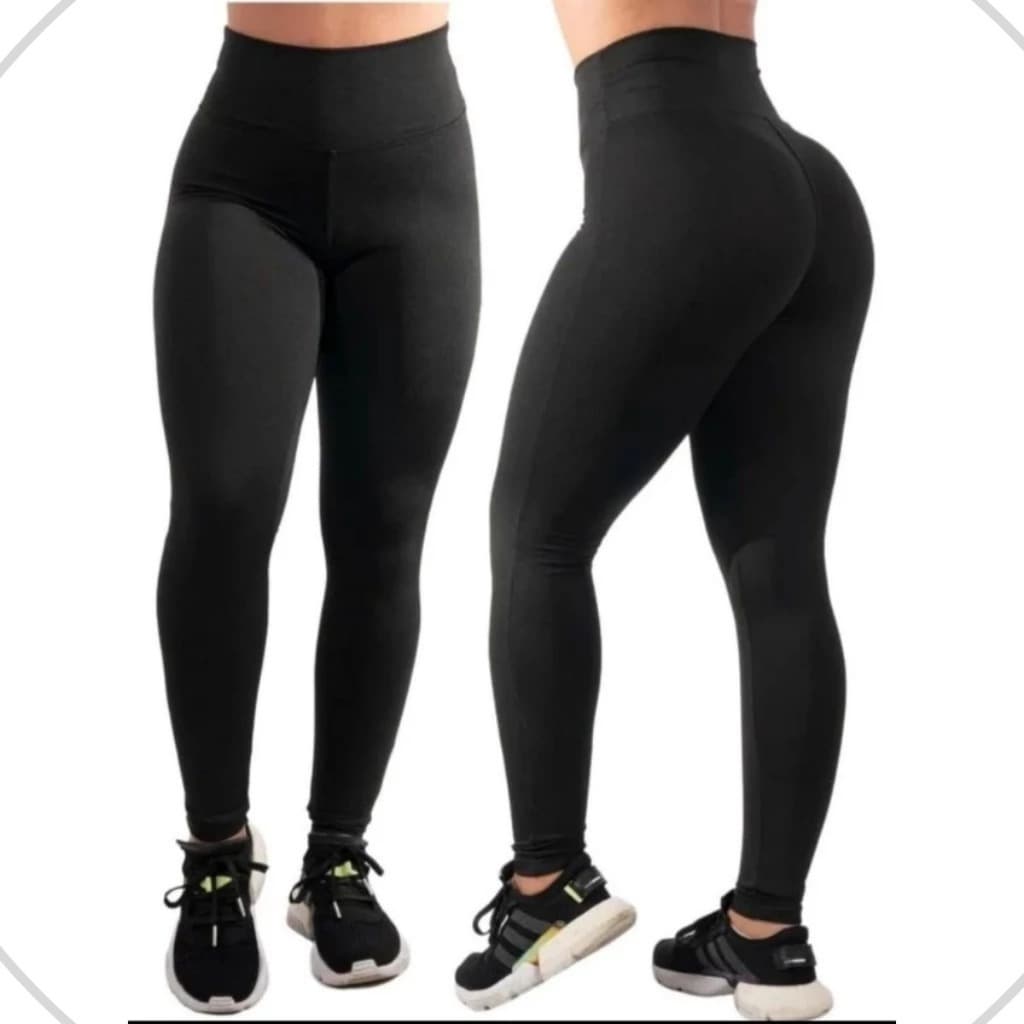 Kit 2 Calças Legging Cintura Alta Treino Academia Suplex Treino Yoga Atividades Ao Ar Livre