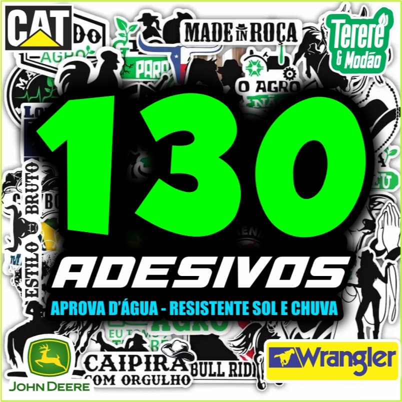 130 Adesivos Agro Country Tereré Bruto Agronomia Rústico Pecuária Roça À Prova D’Água