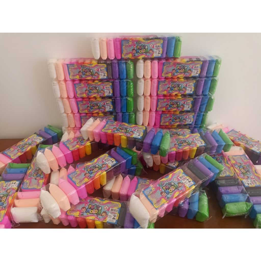 Kit 36 massinhas EVA Pula-Pula (peso total 300gr) (12 cores) + 06 ferramentas de modelar