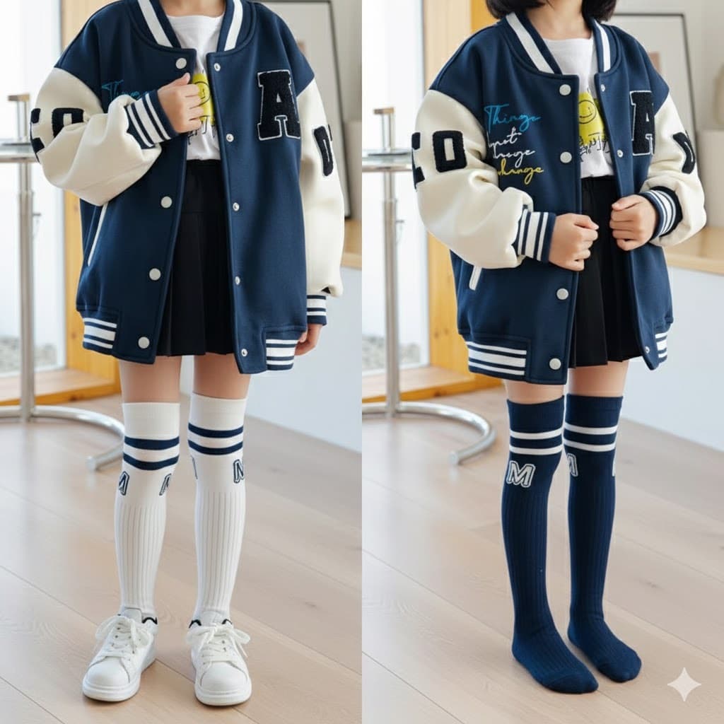 Kit 3/6/12 pares de meias até o joelho para meninas,  nos tamanhos 25 ao 35.