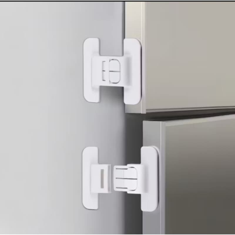 Kit 2 Trava de segurança para bebês geladeira armários colável
