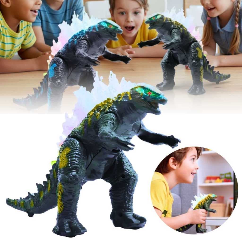 Godzilla Dinossauro O Rei Dos Monstros Brinquedo Menino Boneco Com Luz Som E Movimento A Pilha