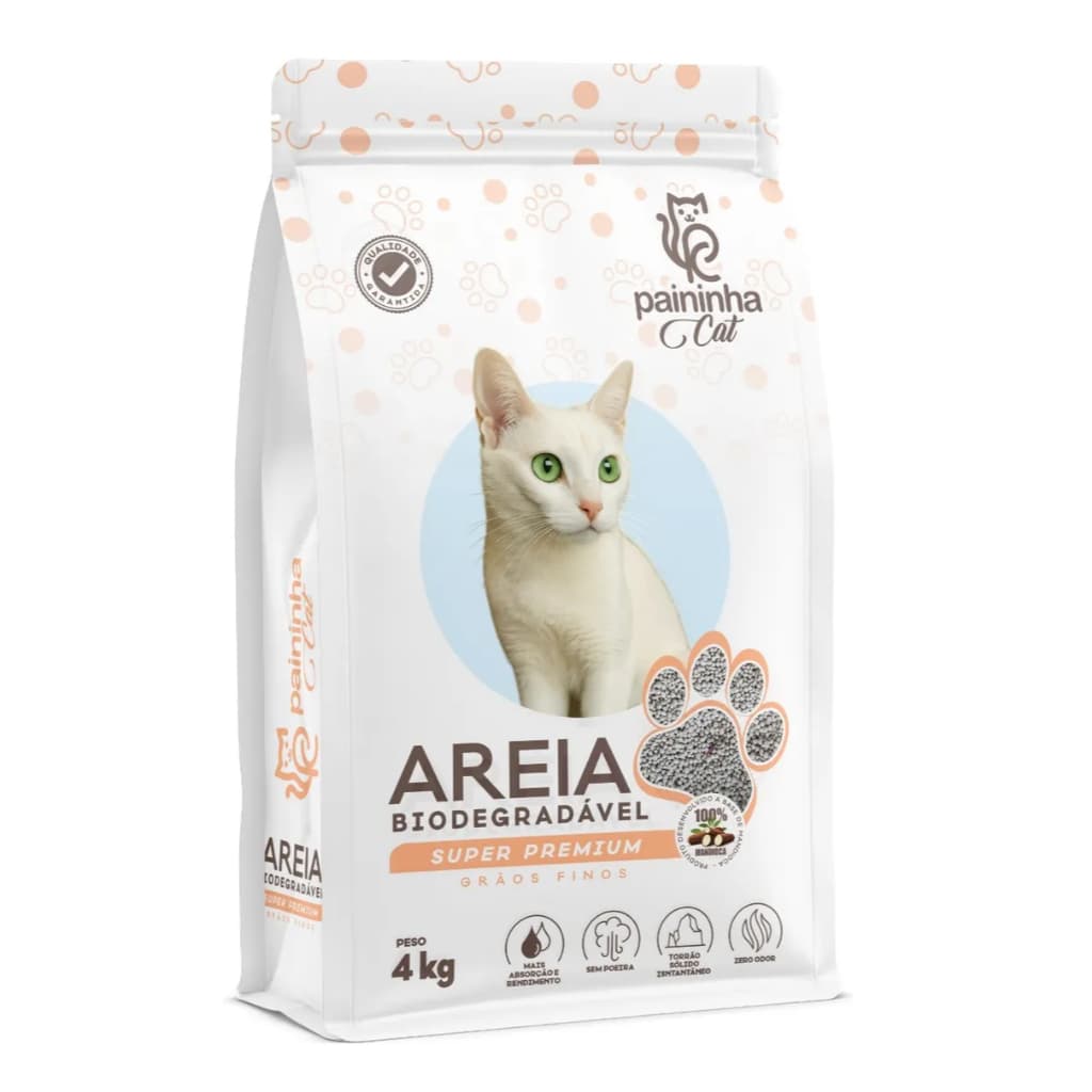 Areia Higiênica Biodegradável Natural Para Gatos 4kg - Paininha Cat