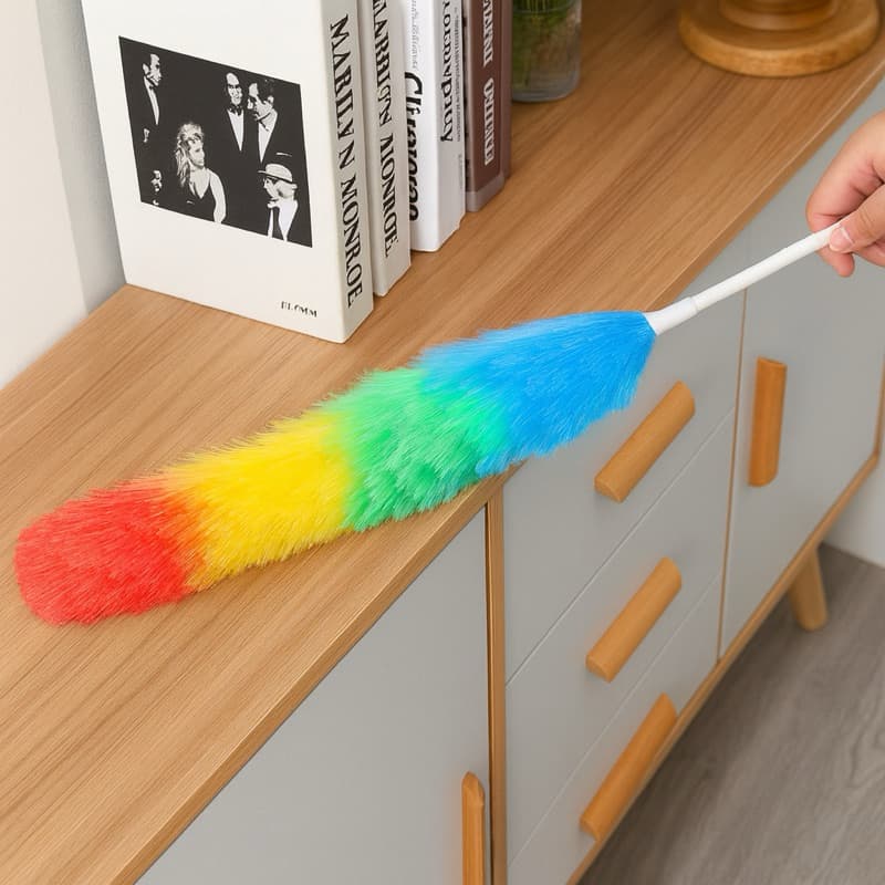 Espanador de Pó Manual – Limpeza Doméstica Prático, Remove Poeira com Eficiência