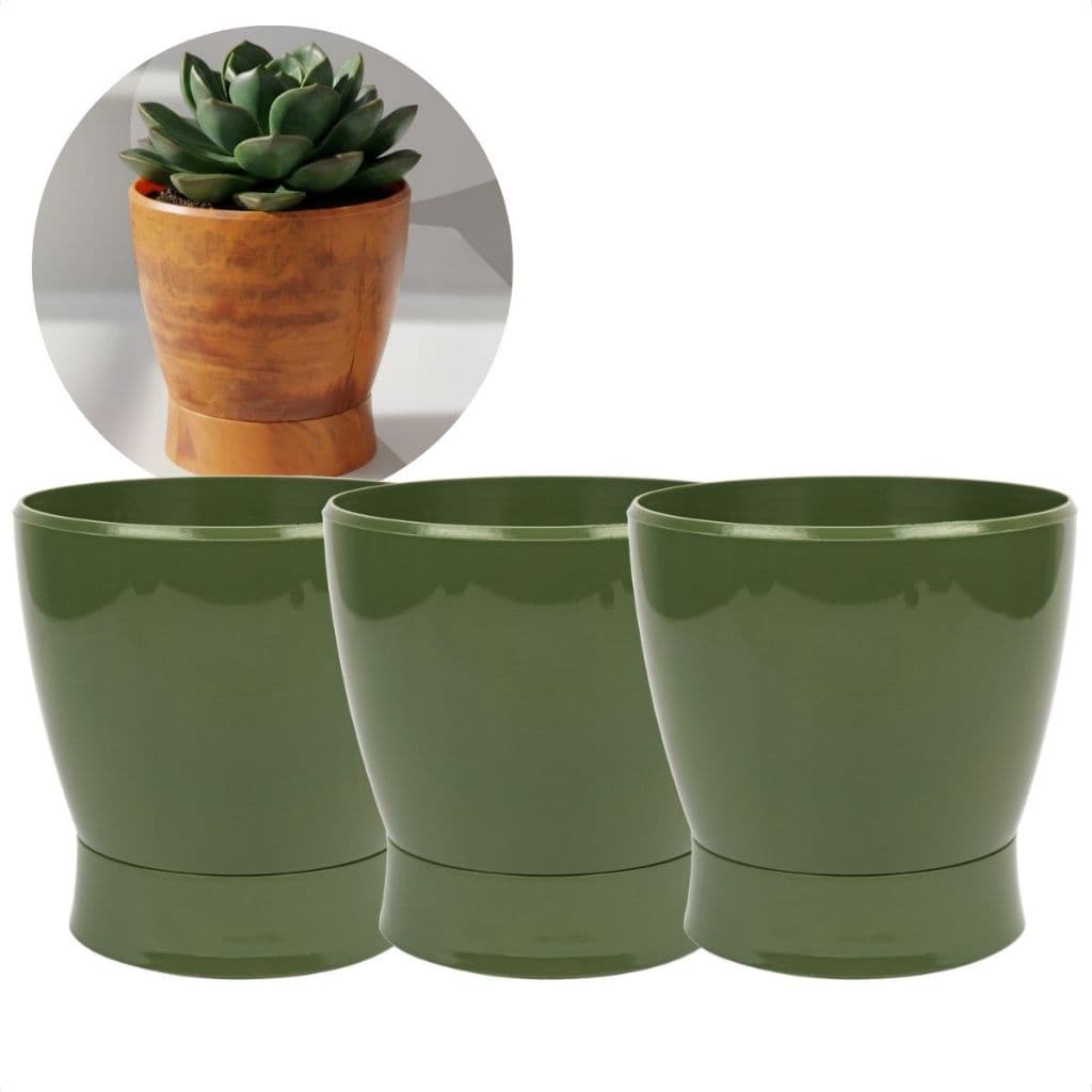 Vaso para Suculenta Flores Pequeno Anti Dengue Prato Rosqueado Cacto