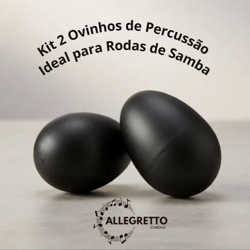 Kit 2 Ovinhos Chocalho Preto – Percussão para Samba, Pagode, Ganza e Ritmos Brasileiros