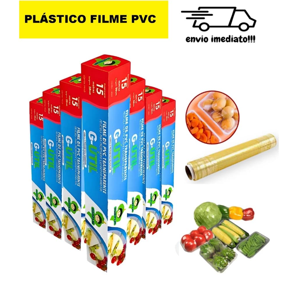 Rolo Plástico Papel Filme Pvc 28cm x 15 Metros - Cozinha, Alimento, Prático, Econômico