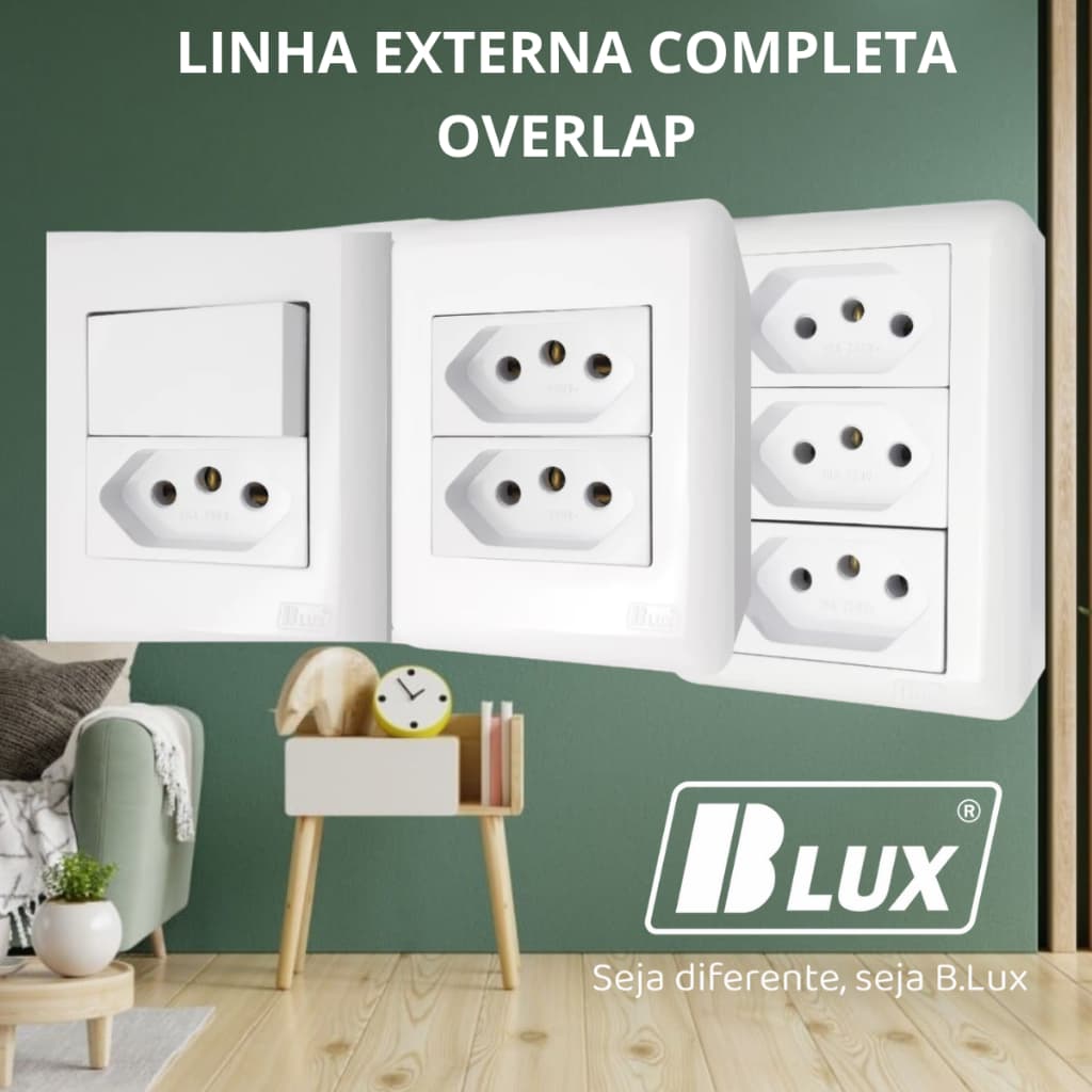 Sistema X Tomada e Interruptores 10A/20A Tomada e Interruptor Externo Modular Luxo