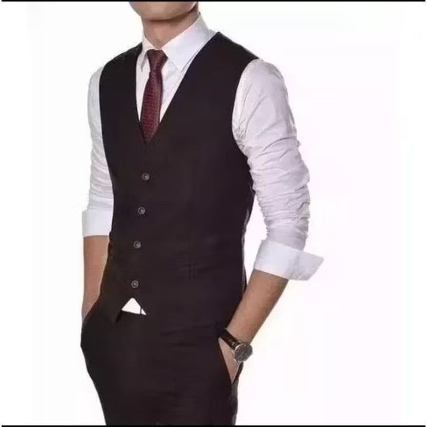 Colete social masculino preto em oxford qualidade premium