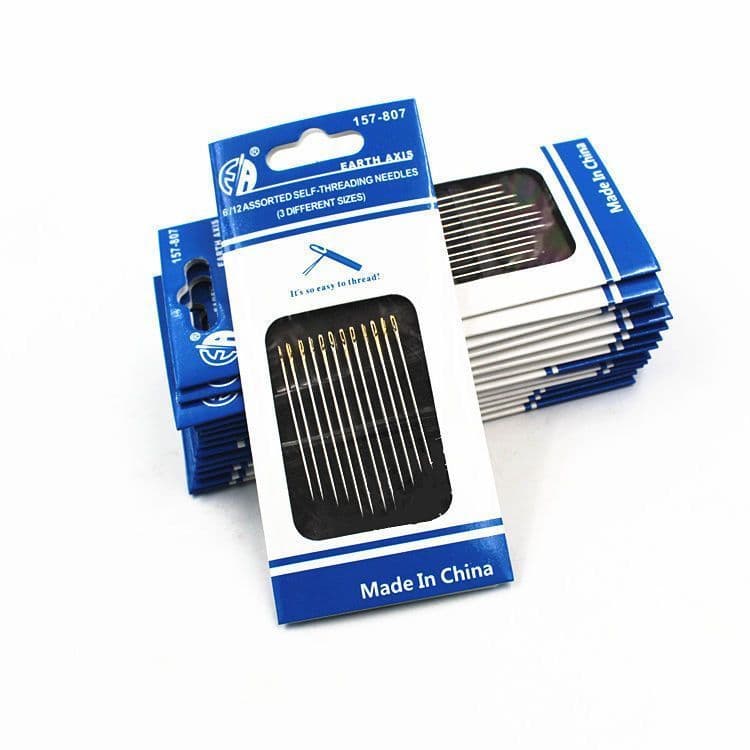 Kit 12 PCS Agulhas de Costura Multi-Tamanho com Abertura Lateral Ferramentas de Costura Aço Inoxidável