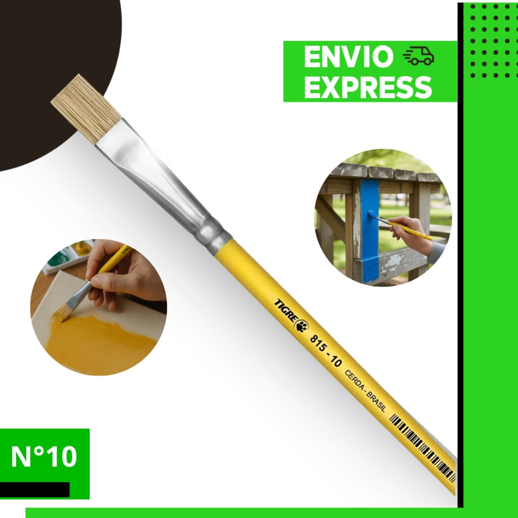 Pincel Trincha 518 Nº10 Tigre Profissional Pintura Parede Acabamento