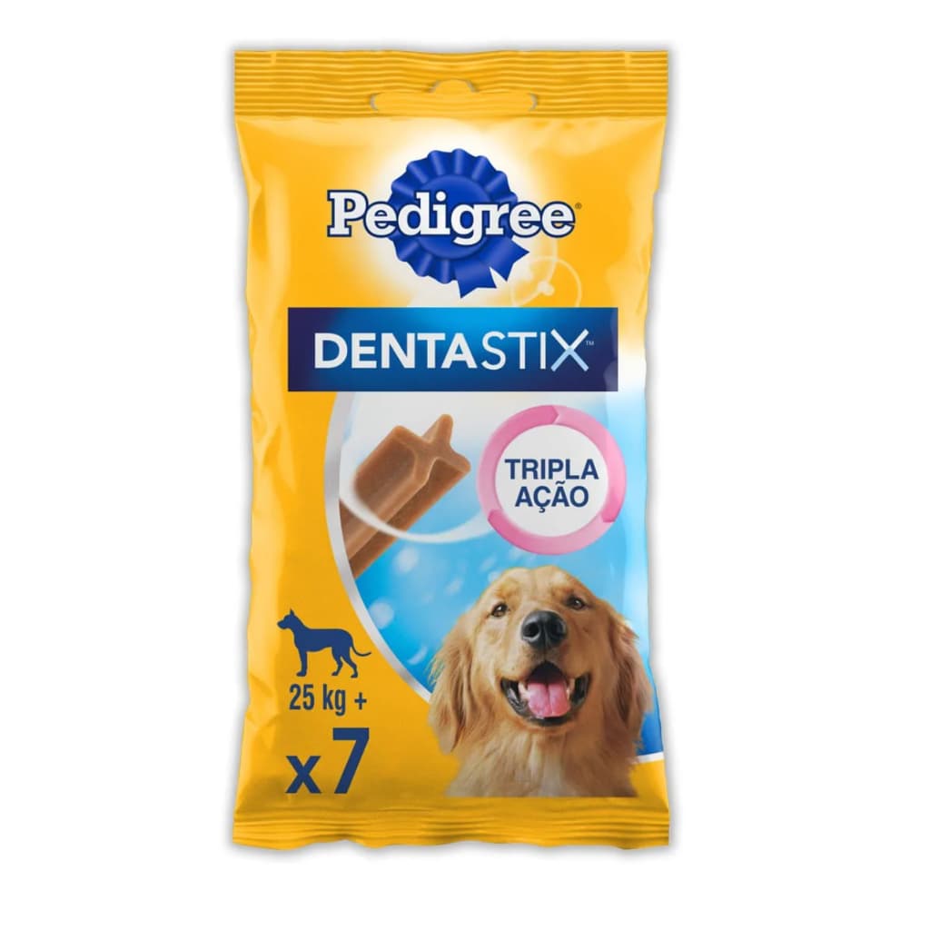 Petisco Dentastix Cuidado Oral Para Cães Adultos Raças Grandes 7 Unidades Pedigree