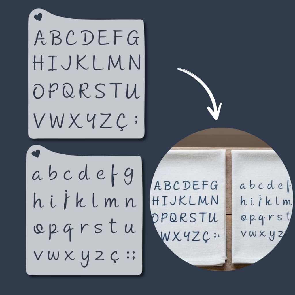 Kit Stencil Moldes Alfabeto Letras para Artesanato, Pintura, Abecedário Infantil, Mdf, Madeira, DIY