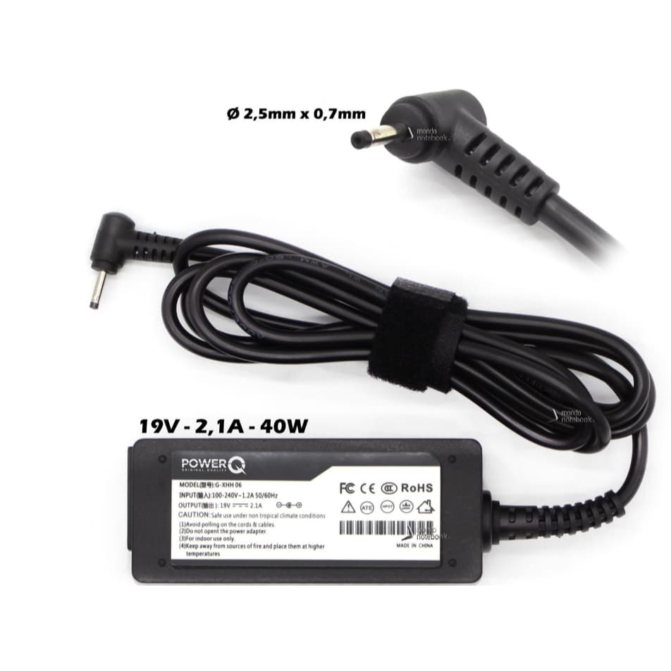 Fonte Compatível Netbook Asus Eee Pc Eepc Pino Agulha 19v 2,1a 40w