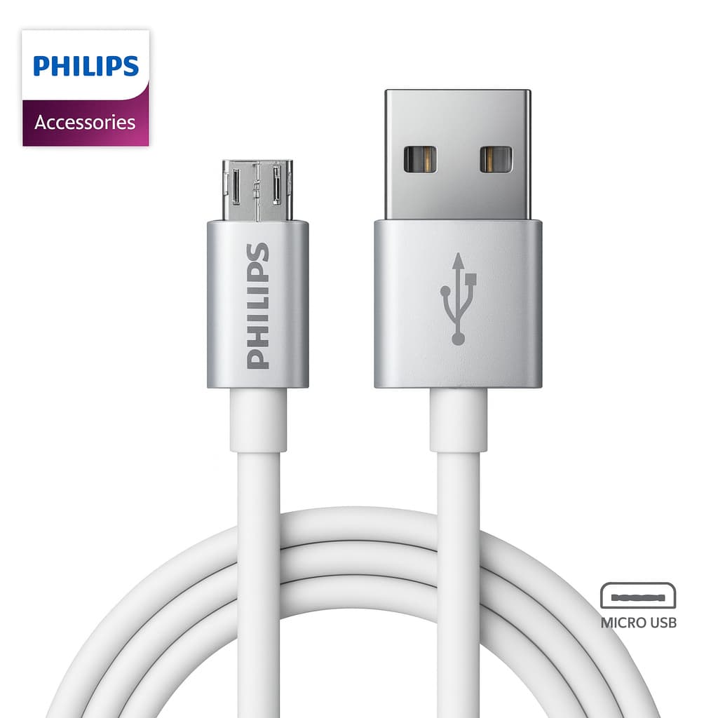 Philips Carregador Micro Usb 1.2m Série Premium Alumínio Cabo V8 Carga Rápida Original