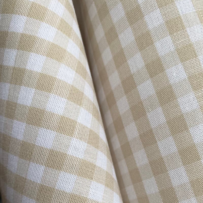 Tecido Tricoline Xadrez Pequeno 9xm Fio Tinto Vichy BEGE 100% Algodão