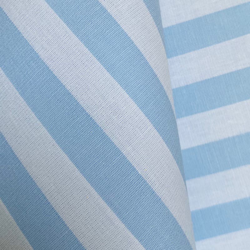 Tecido Tricoline Listrado Médio 230 AZUL CLARO Fio Tinto 100% Algodão