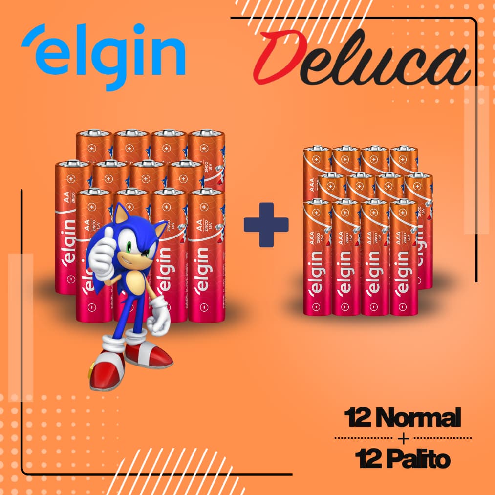 Elgin 12 AA ou 12 AAA pequenas ou Palito Escolha a sua Quantidade 12 AA+ 12 AAA